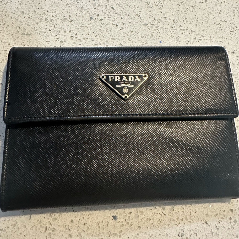 Prada Textured Black Wallet/Clutch